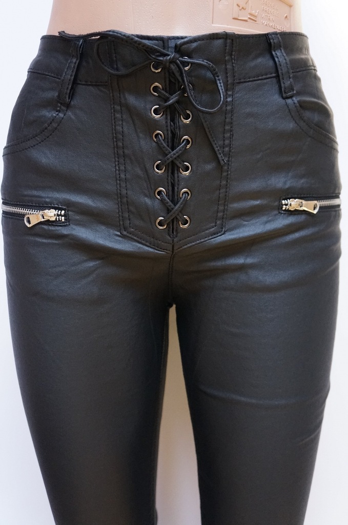 SPODNIE SZNUROWANE WOSKOWANE OCIEPLANE ZAMKI 42 XL