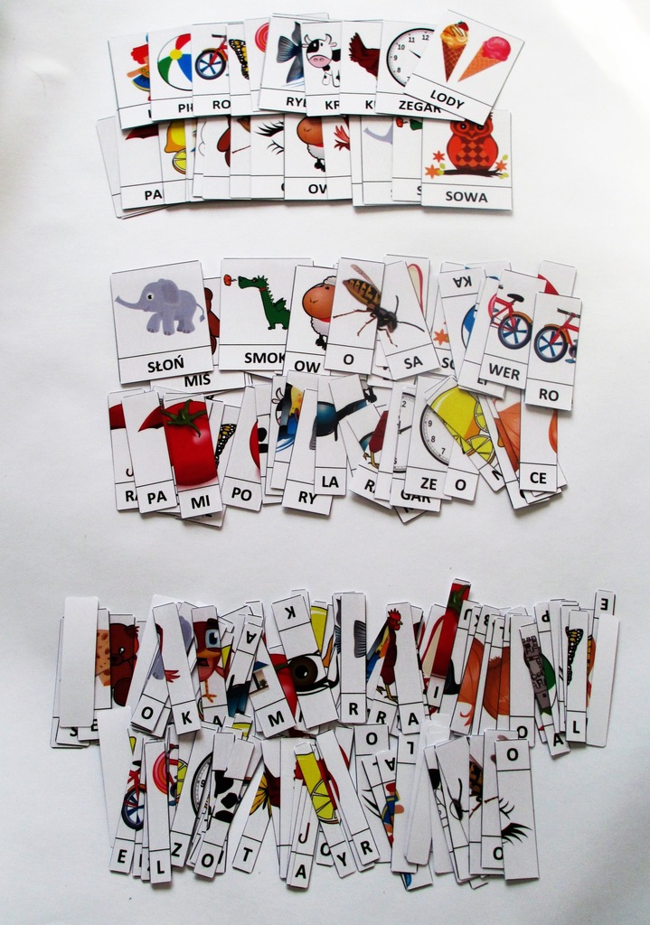 Wyrazy,sylaby,litery Puzzle Pomoce dydaktyczne