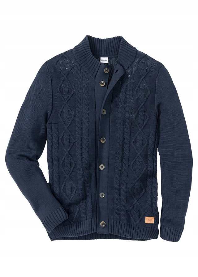 Sweter rozpinany w wark niebieski 48/50 (M) 930634