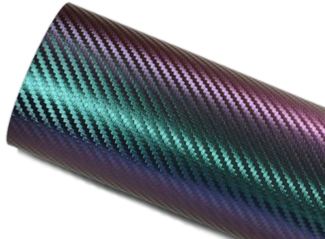 FOLIA KAMELEON CARBON 3D Zieleń-fiolet 152x10cm