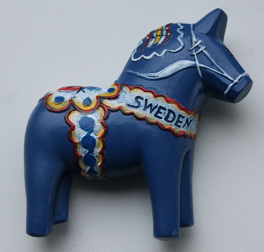 Magnes lodówkę SZWECJA Konik z Dalarna 3D