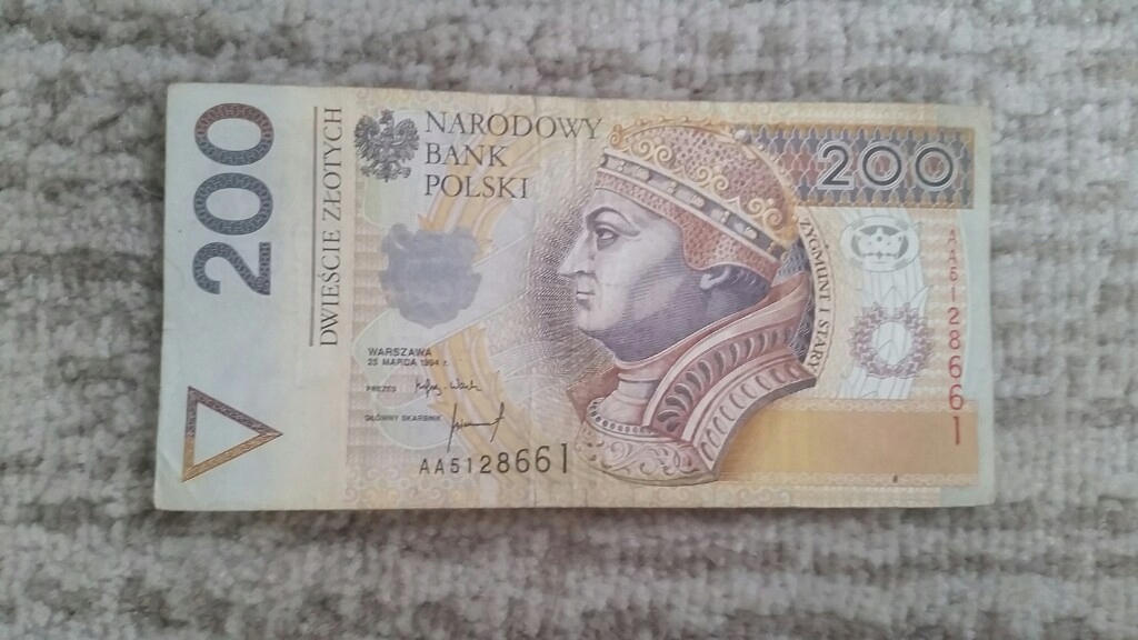 Banknot 200 zł seria AA. 1994 rok