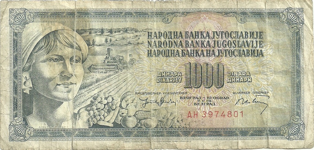 1000 DINARÓW-1974r.