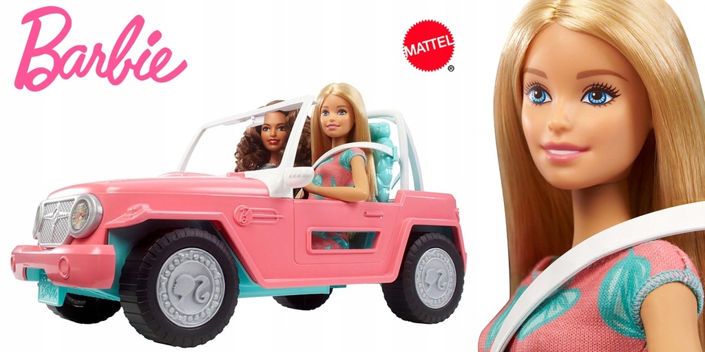 Auto Jeep 2 Lalki Barbie Samochód Mattel FPR59 24H