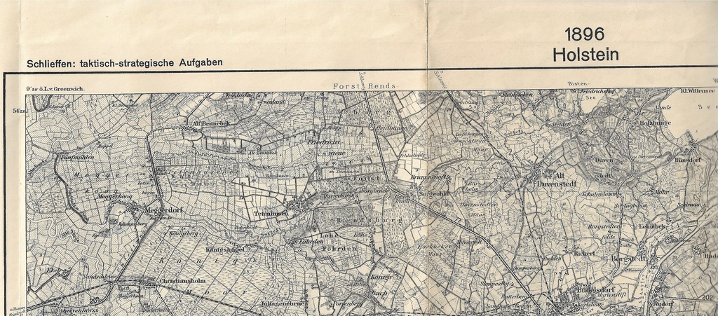 Stara Niemiecka mapa wojskowa Holstein Holsztyn Ka
