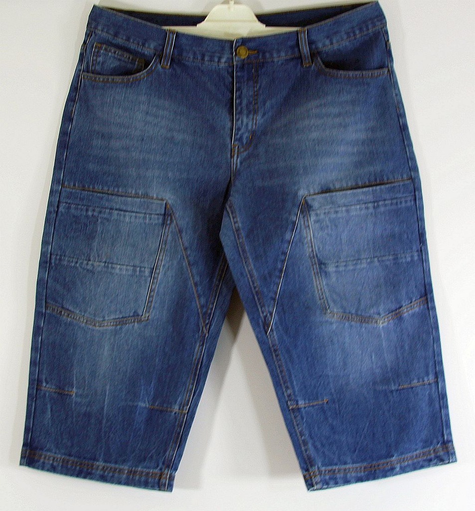 Spodnie męskie jeans do kolan Bawełna R 54