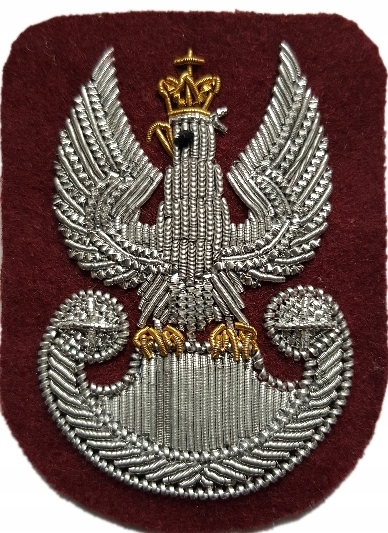 Orzełek Bordo na beret haft bajorkiem Wojsko Sklep