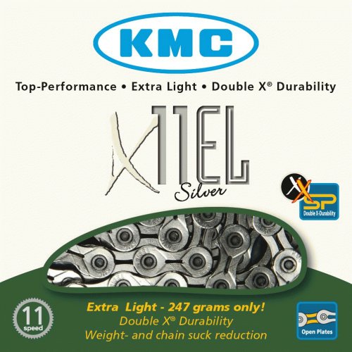 Łańcuch KMC X11 EL 11S silver 114 ogniw BOX