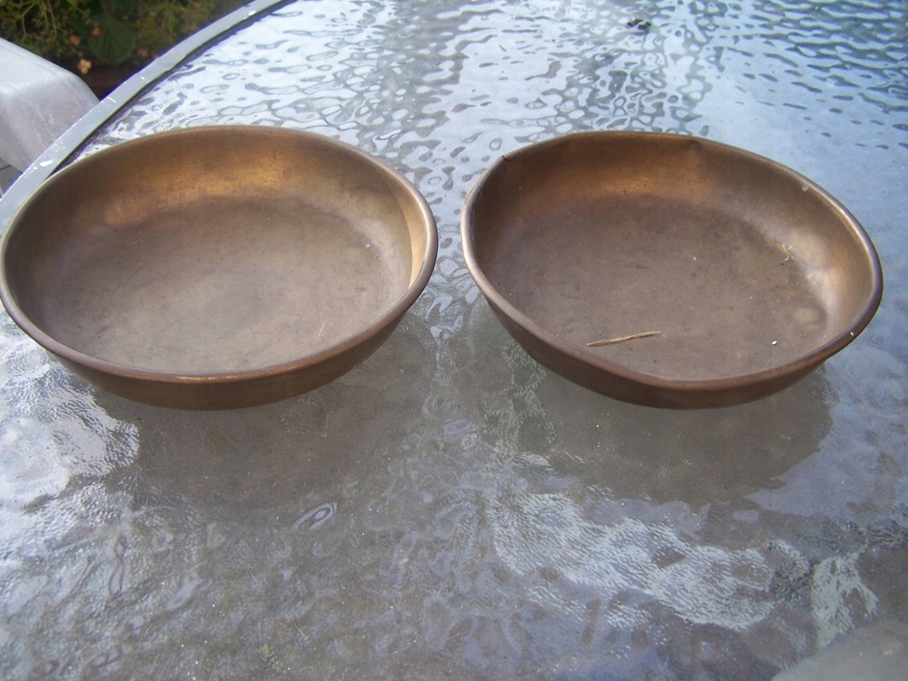 Mosiężne talerzyki do wagi szalkowej srd.15,7cm.