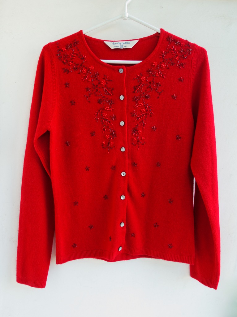 Sweterek rozpinany Dorothy Perkins 36 S czerwony