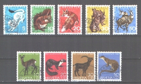 Zwierzęta 2 serie kas Szwajcaria 1966/67 rok