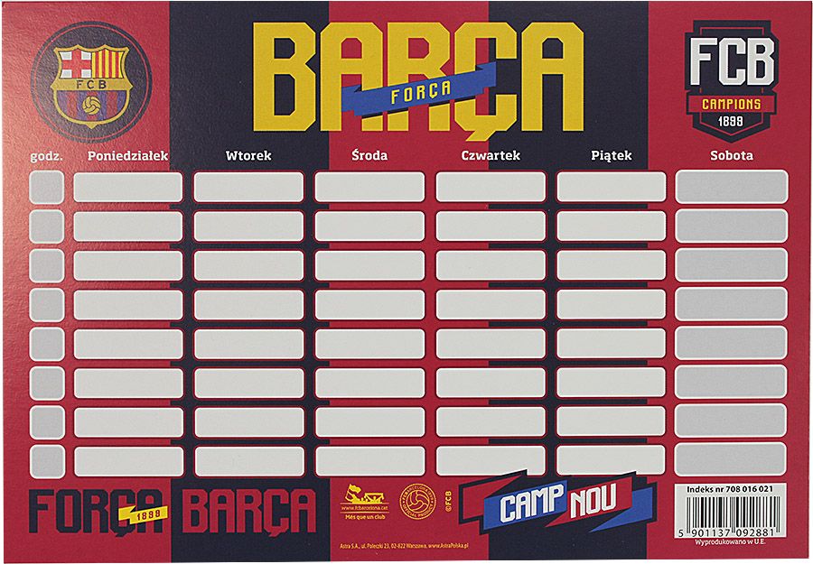 Plan lekcji Barcelona Astra