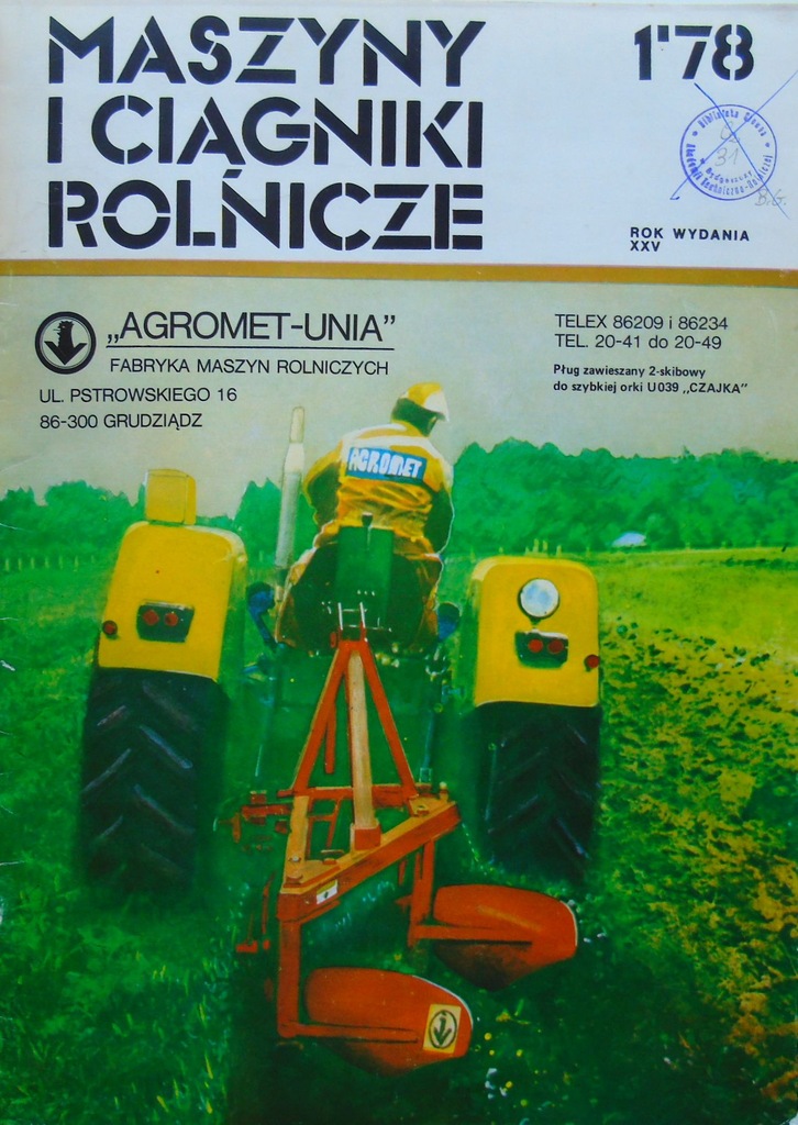 Maszyny i ciągniki rolnicze 1978 rocznik komplet