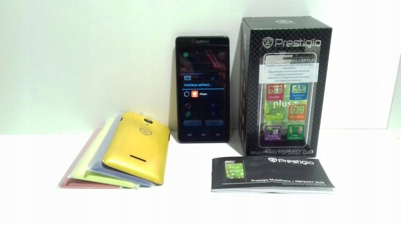 TELEFON PRESTIGIO 5457 DUO + PUDEŁKO + OBUDOWY