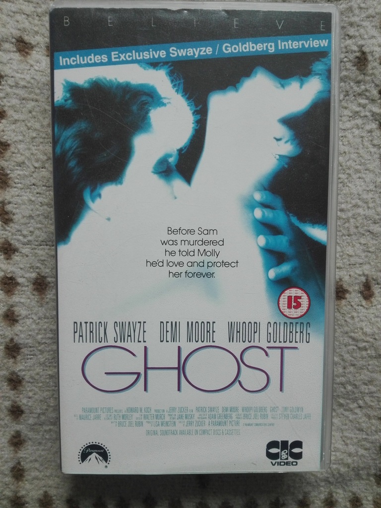 VHS kaseta Ghost Uwierz w ducha Patrick Swayze