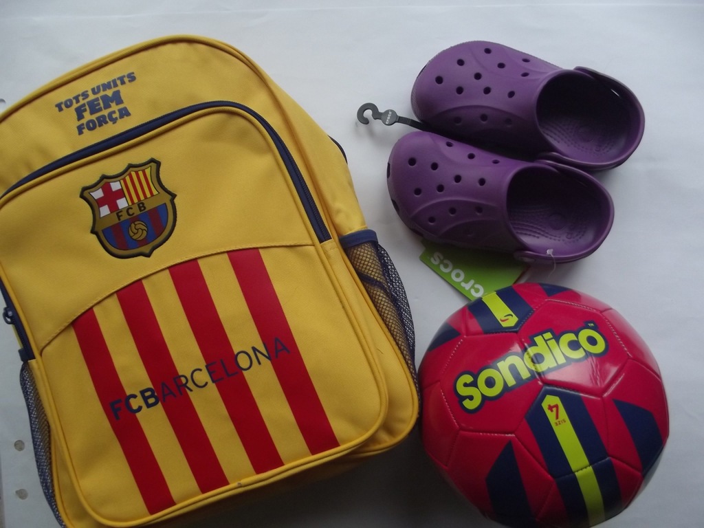 crocs kroksy 33 J1 FC Barcelona plecak piłka