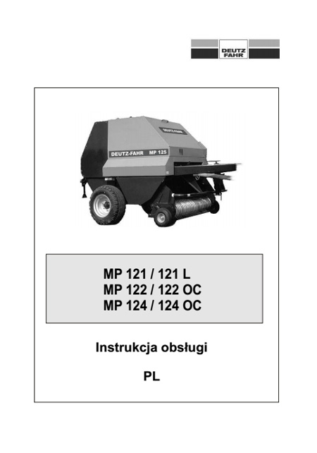 Deutz Fahr MP 121...124 OC - instrukcja obsługi PL