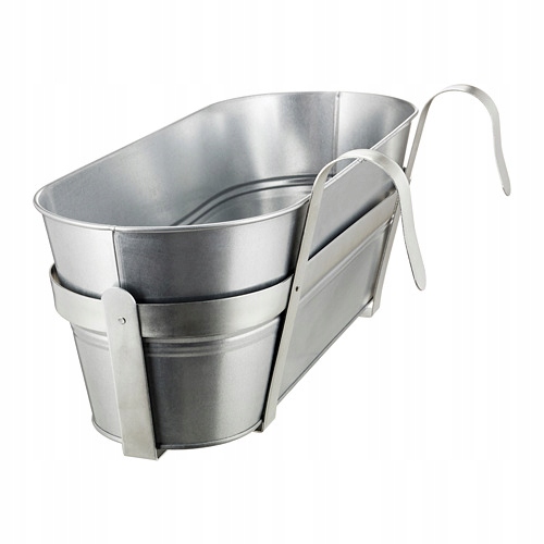 IKEA SOCKER srebrna skrzynka z uchwytem 51cm Stal