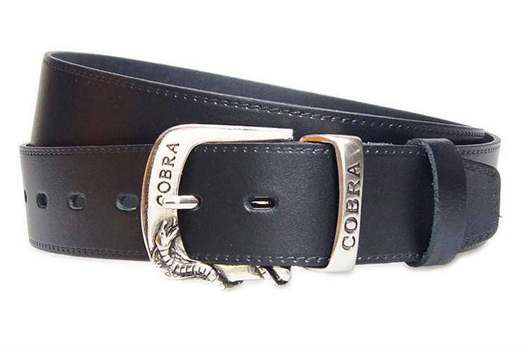 PASEK SKÓRZANY Męski Czarny 3,8cm COBRA ALLCENTERS