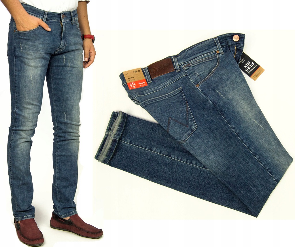 Wrangler Larston MR X spodnie jeansy Slim W38 L34