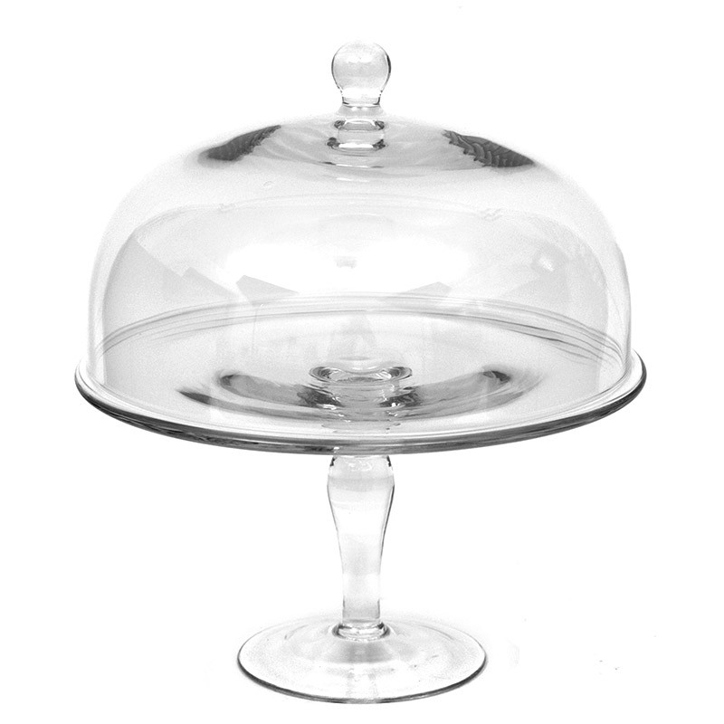 PATERA SZKLANA Z KLOSZEM 31cm h35cm BEZBARWNA
