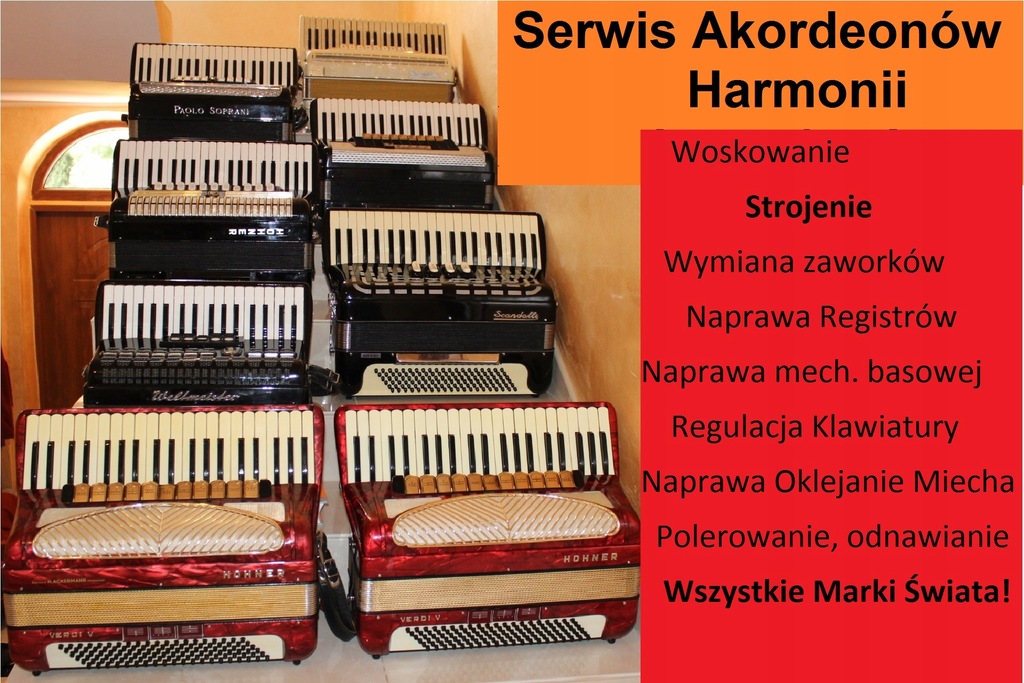 Serwis naprawa Akordeon Strojenie Hohner Tanio
