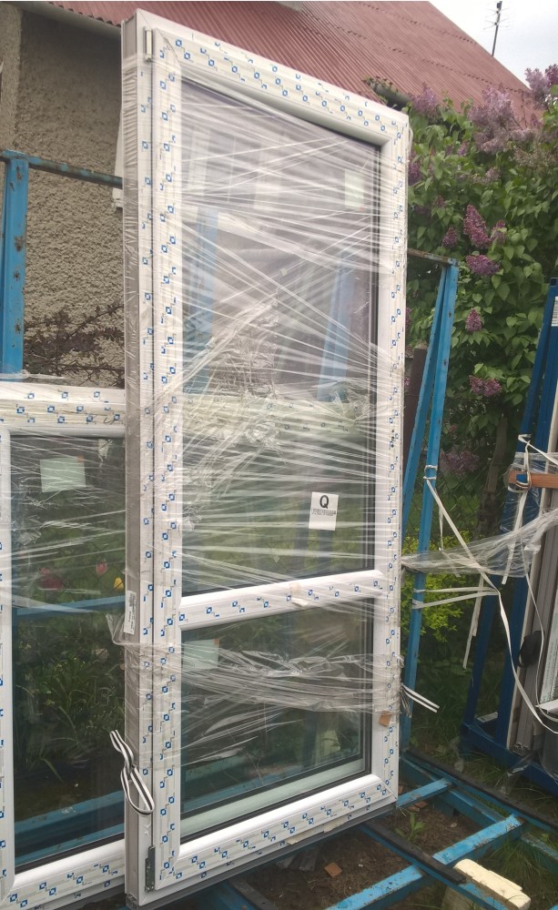 Drzwi balkonowe 900x2040, białe, szyba U-1.1, NOWE