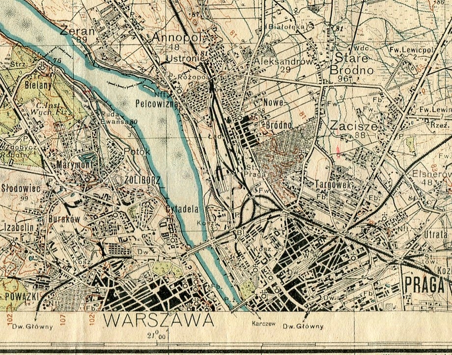 WARSZAWA WOŁOMIN LEGIONOWO -- mapa wojskowa - 1933
