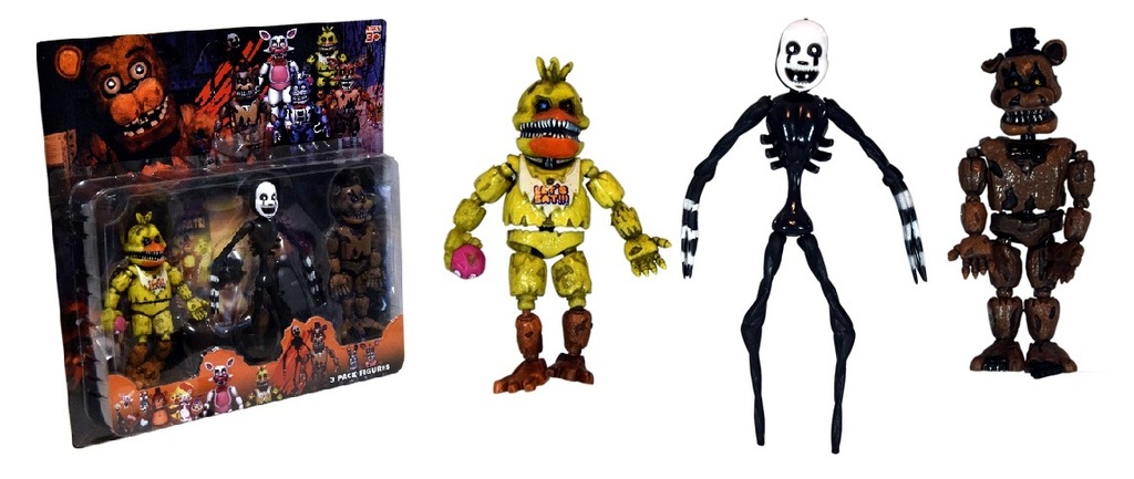 FIVE NIGHTS AT FREDDY'S 3 FIGURKI ŚWIECĄ FNAF 24H
