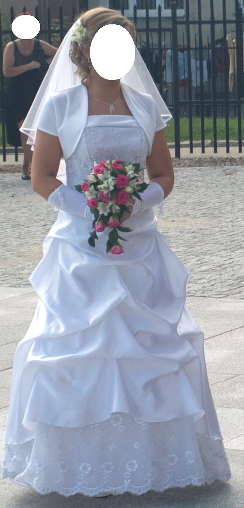 Suknia ślubna 38 welon buty rękawiczki bolero szal
