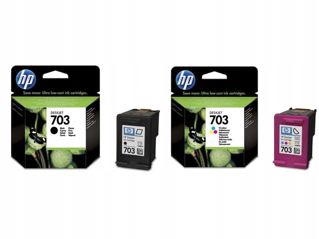 Zestaw Tusz HP 703 CD887AE CZARNY + CD888AE KOLOR