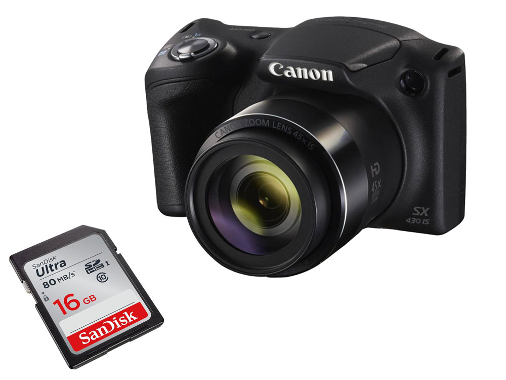 Aparat Kompaktowy Canon PowerShot SX430 IS + 16 GB