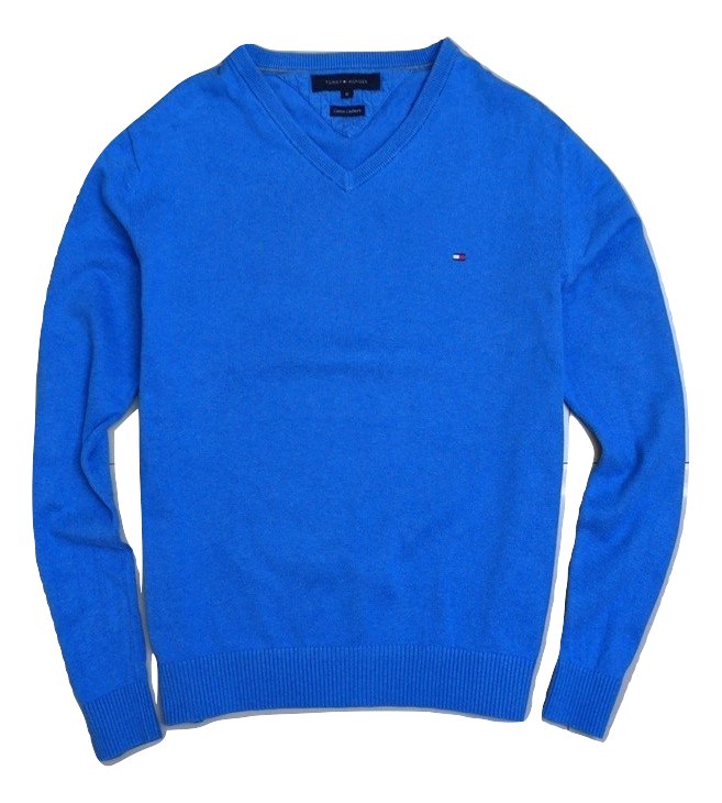 TOMMY HILFIGER piaskowy błękitny sweter M