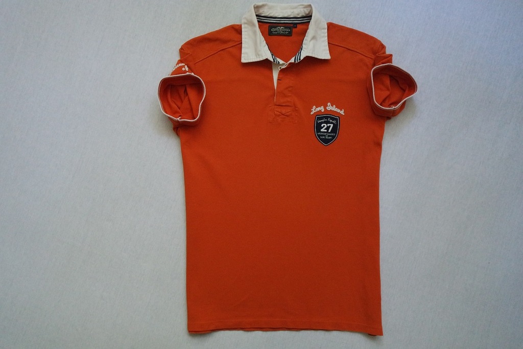 HAMPTON REPUBLIC koszulka polo pomarańcz logo__M/L