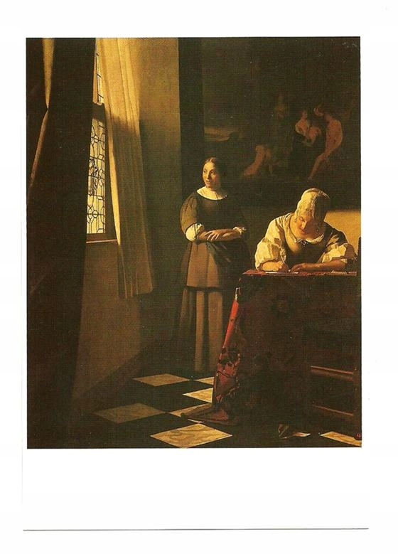 Pocztówka - Jan Vermeer, Kobieta pisząca list ...