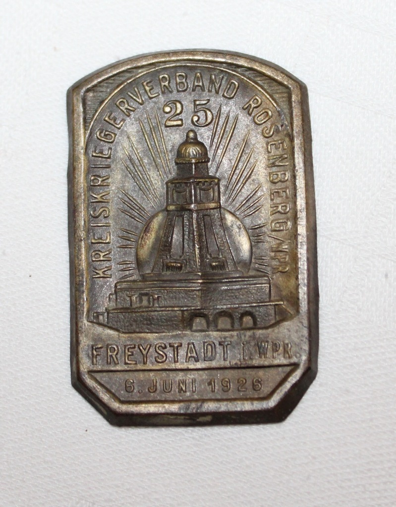 KISIELICE, FREYSTADT i. WPr. 1926 plakietka