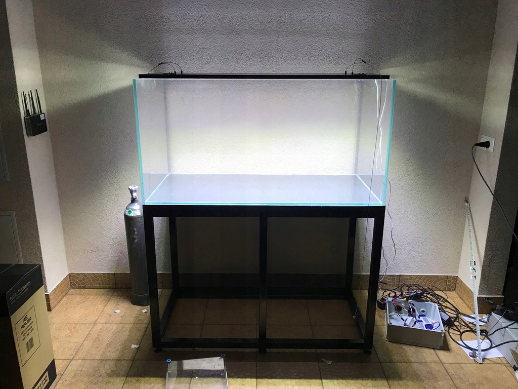 Akwarium 120x60x60 5x opti white 12mm + stelaż
