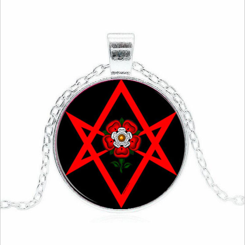 Wisiorek, amulet: thelema, hexagram.