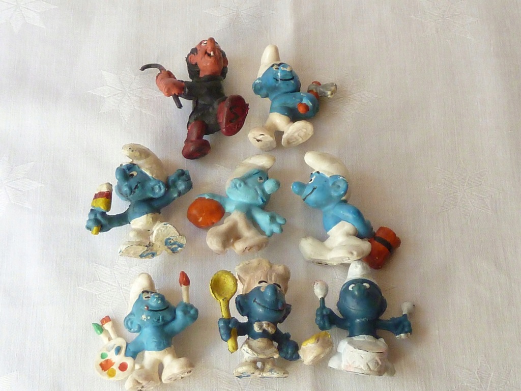 SMERFY - FIGURKI Z PRL-u - 8 szt od 1 PLN !!!!!!!