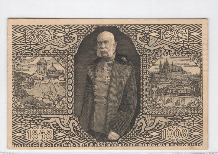 pocztowka CESARZ FRANCISZEK JOZEF-1908r