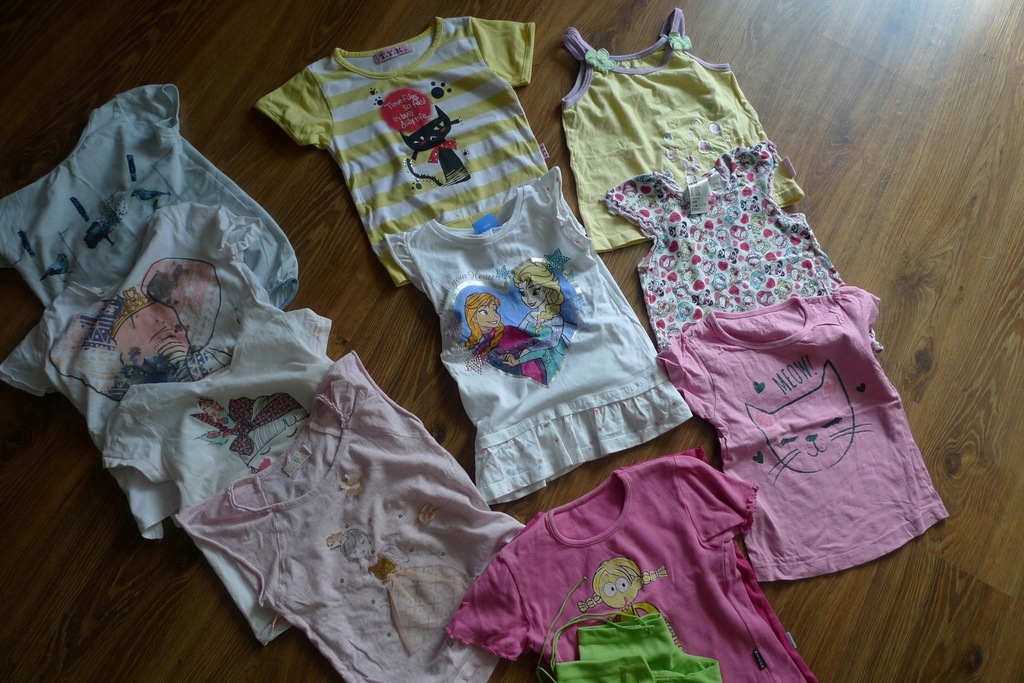 koszulki 104 -110 disney i inne dziewczynki 10 szt