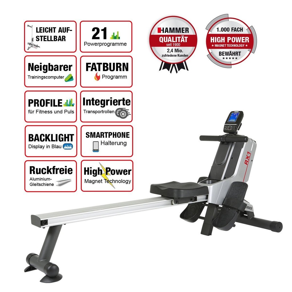 Wiosła treningowe HAMMER Pro Force RX1 110 kg