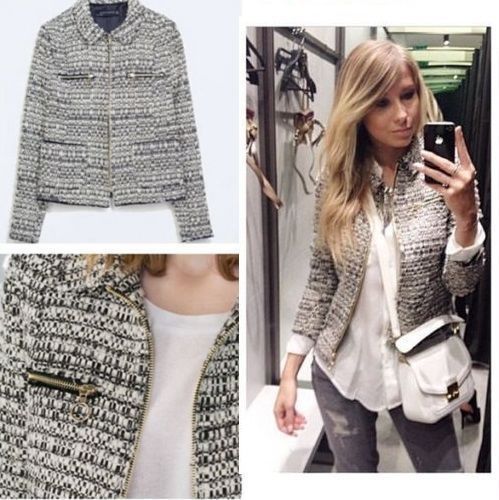 ZARA WOMAN marynarka żakiet wełna boucle 36 S