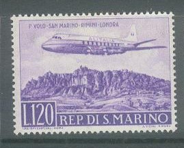 San Marino * seria 618 samolot nad San Marino