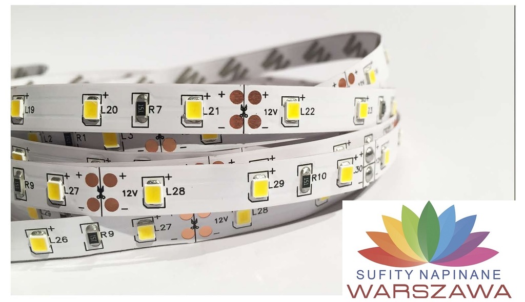 Taśma LED 2835 12V CIEPŁA 4W - 1m. Sufity Napinane