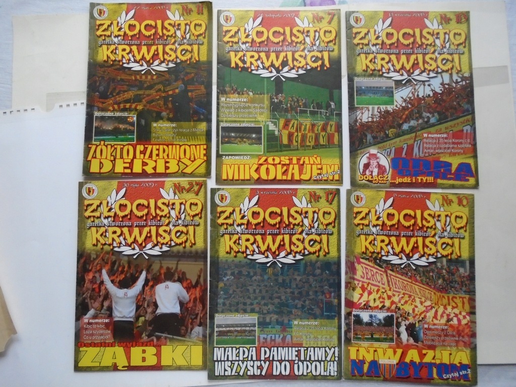 KORONA KIELCE KIBICE ZŁOCISTO KRWIŚCI GAZETKA x16