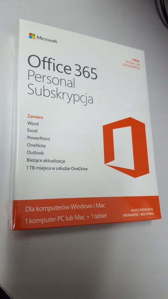 Microsoft Office 365 Personal PL Win/OS 12M BOX !