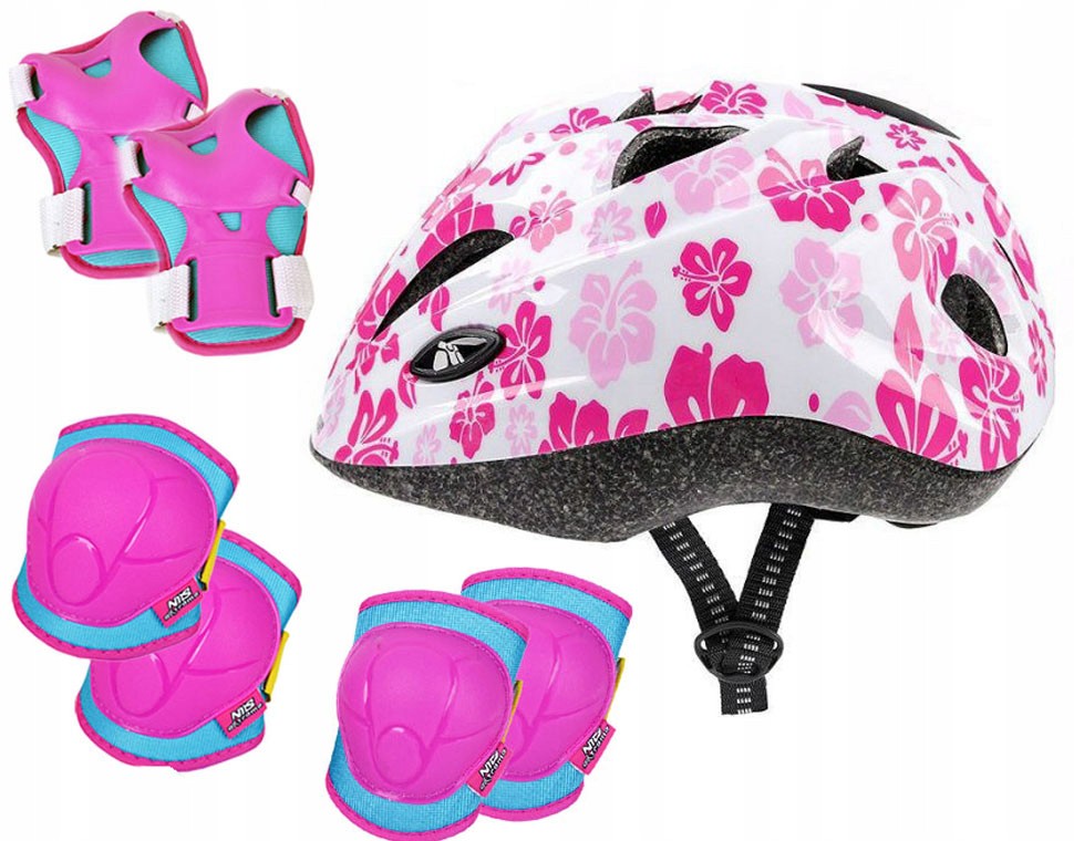 KASK + OCHRANIACZE NA ROLKI ROWER DLA DZIECI r.S - 7226117230