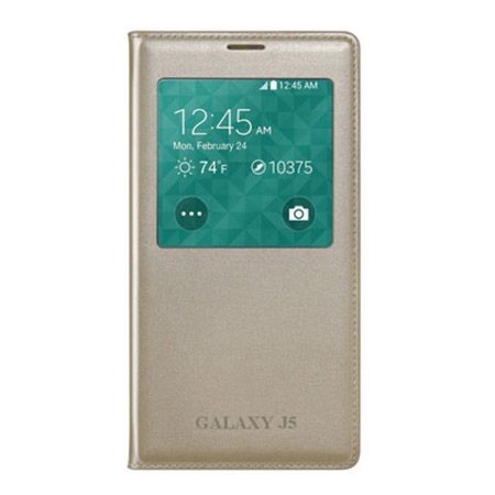 Etui na Galaxy J5 Flip S View z klapką - złot