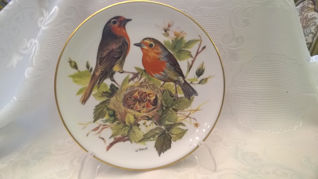 ALT TIRSCHENREUTH 1838- Ptaki talerz dekor.